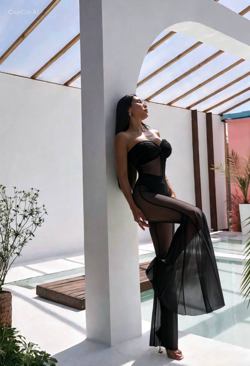 Gorgonize Tül Detaylı Alt Üst Set Tulum