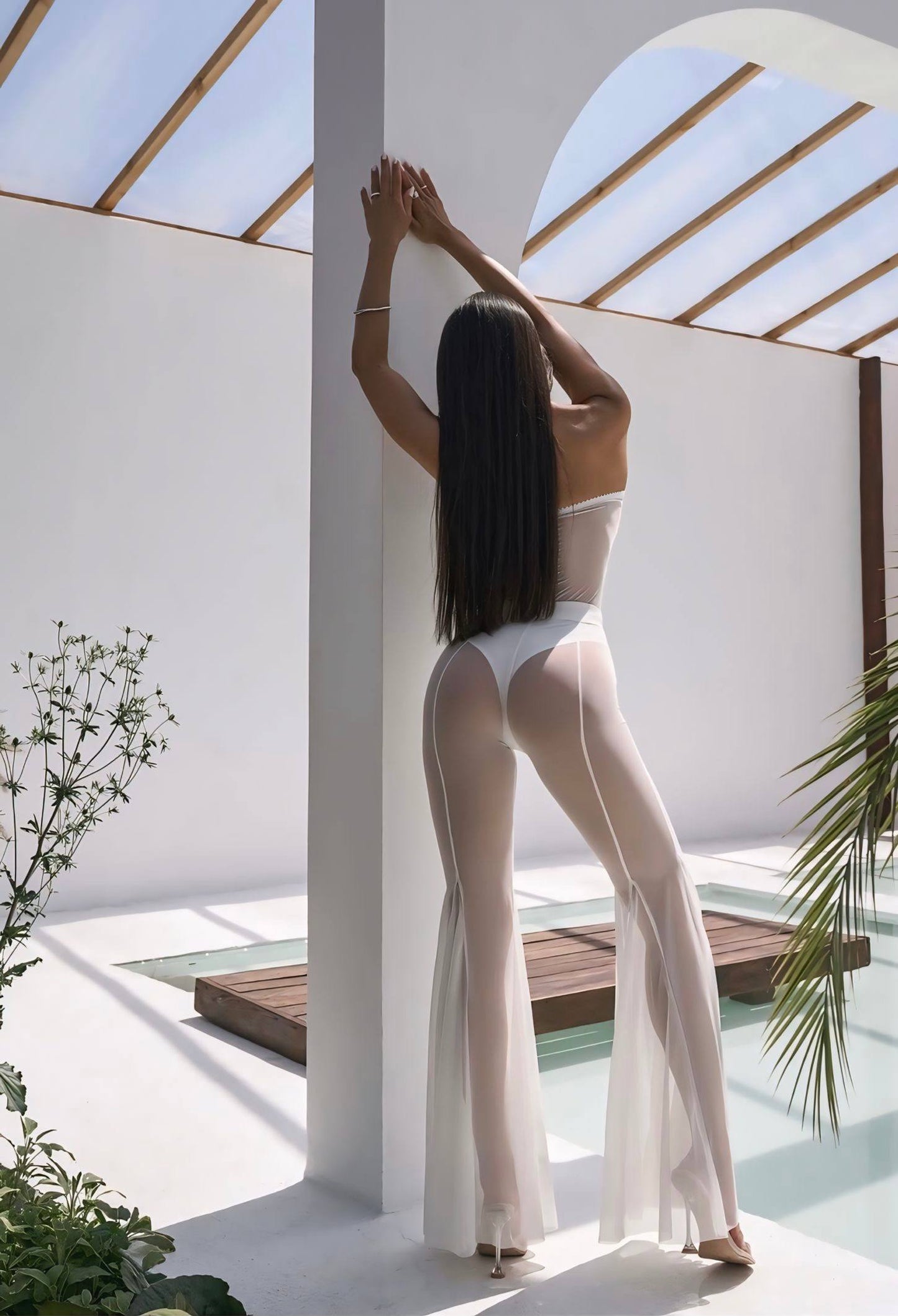 Gorgonize Tül Detaylı Alt Üst Set Tulum