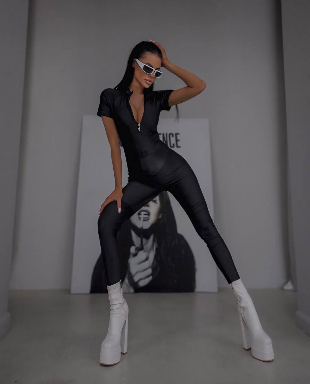 GORGONIZE Sculpt Leather Contour Jumpsuit