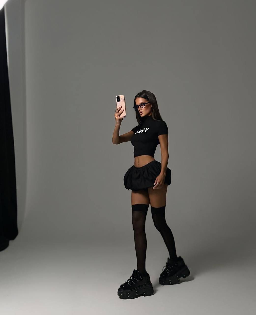 GORGONIZE Noir Mini Skirt Set