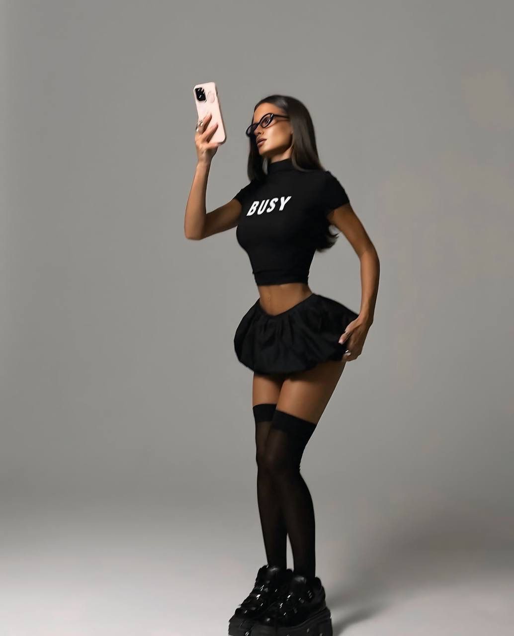 GORGONIZE Noir Mini Skirt Set